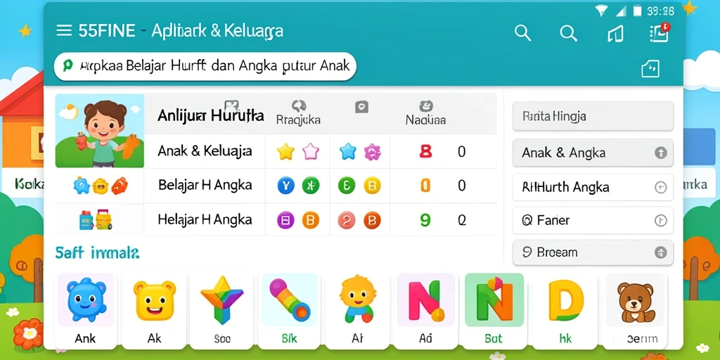 Tampilan antarmuka 55FIVE yang interaktif dan menarik.