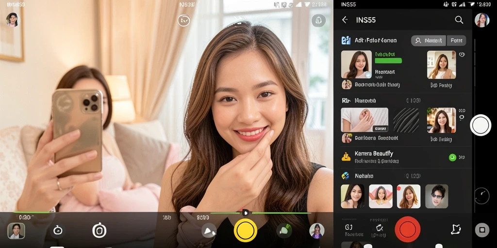 Antarmuka edit foto yang mudah dan menarik dalam INS55.
