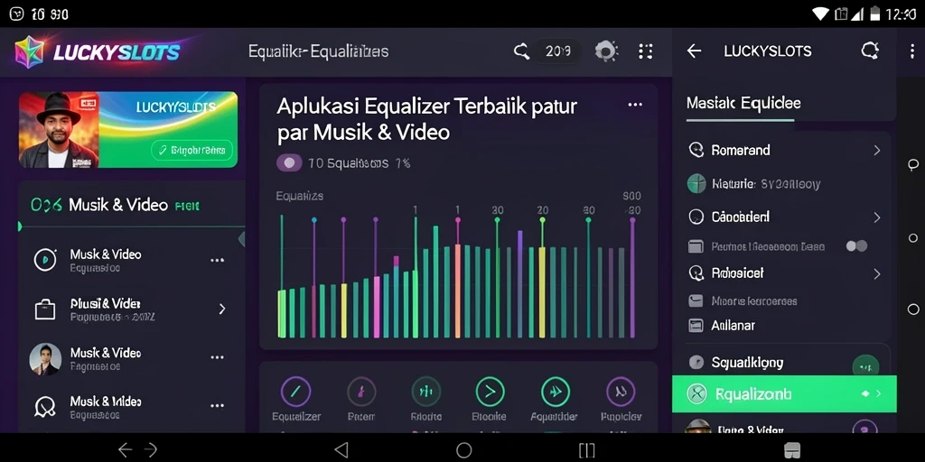 Tampilan antarmuka LUCKYSLOTS yang sederhana dan fungsional dalam pengaturan equalizer.