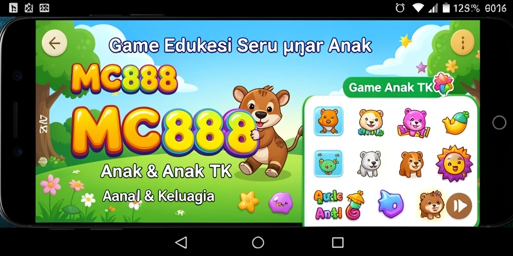 Antarmuka aplikasi MC888 yang menarik dan ramah anak.