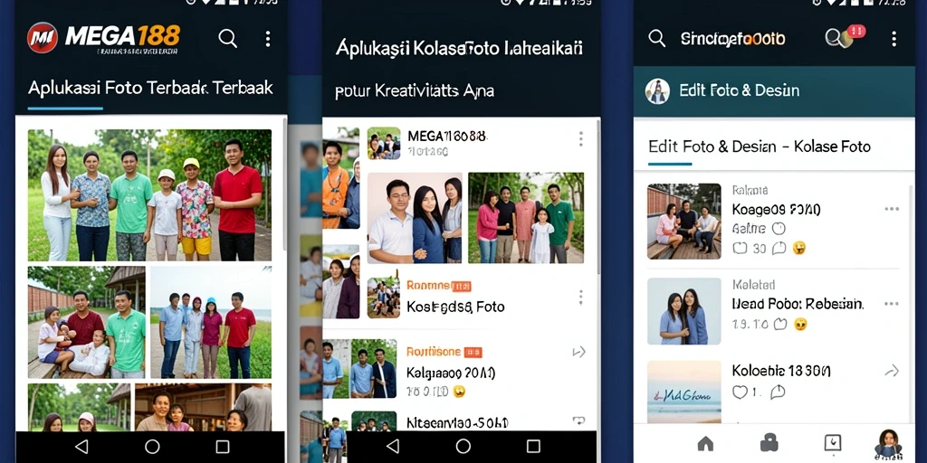 Antarmuka MEGA188 menunjukkan berbagai pilihan kolase foto yang menarik.