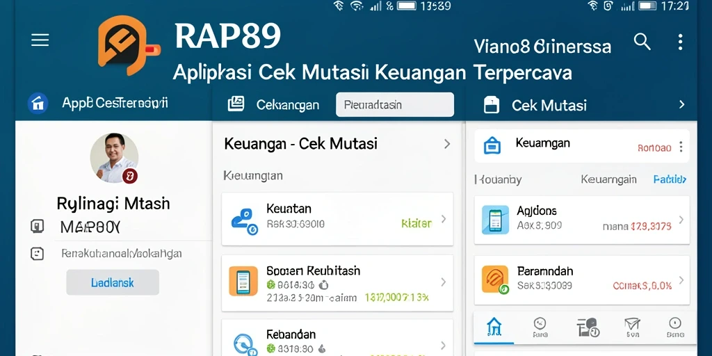 Tampilan antarmuka aplikasi RAP89 untuk cek mutasi keuangan.