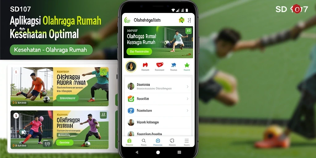 Tampilan antarmuka SD107 yang intuitif untuk program olahraga rumah.