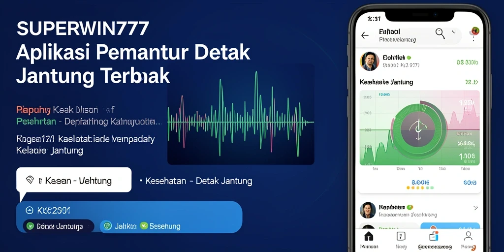 Tampilan antarmuka aplikasi SUPERWIN777 untuk pemantauan detak jantung.