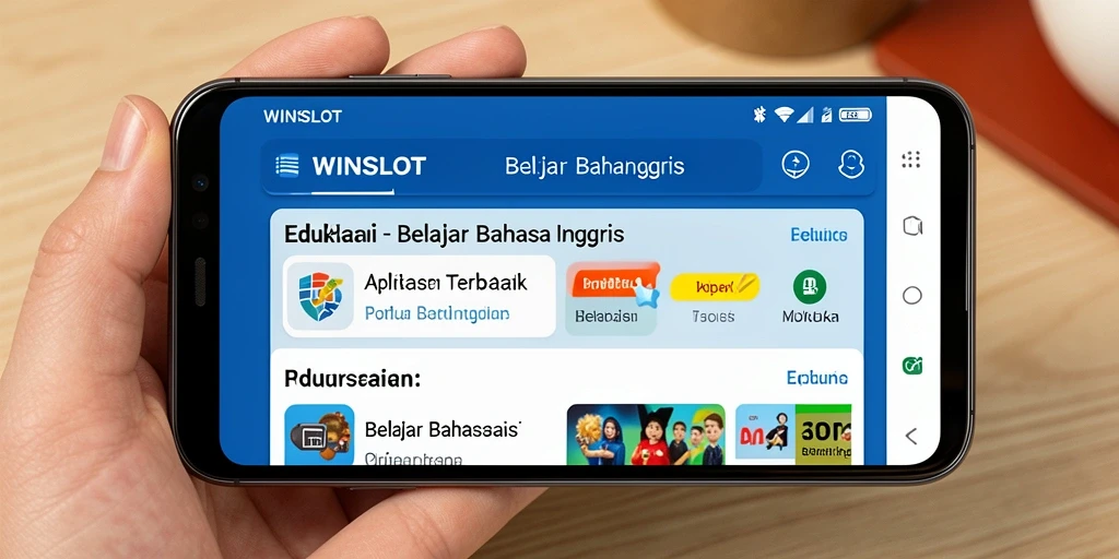 Tampilan antarmuka aplikasi WINSLOT untuk belajar Bahasa Inggris.