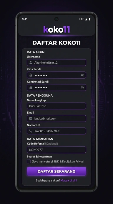 Cara Membuat Akun Baru di koko11 Secara Mudah